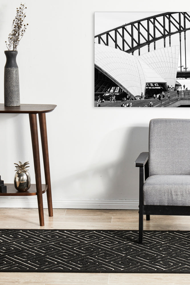 York Alice Black & Gold Runner Rug RUG CULTURE