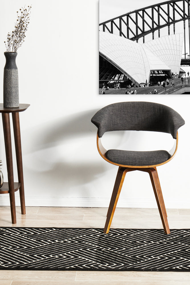 York Cindy Black & Gold Runner Rug RUG CULTURE