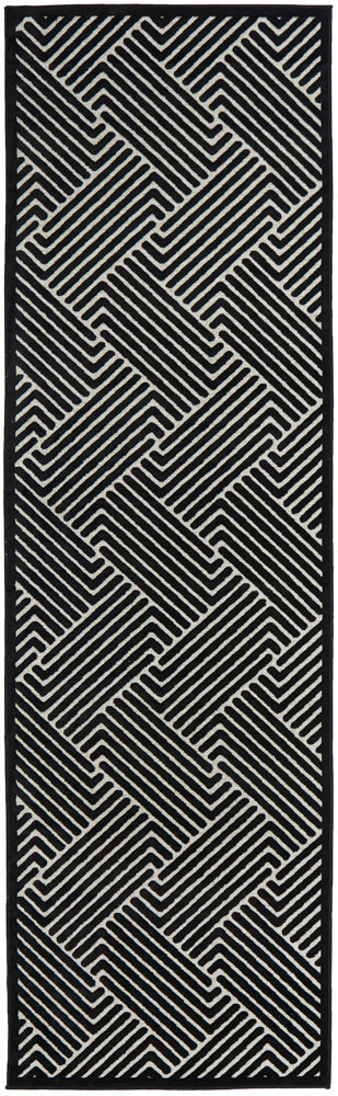 York Cindy Black & Gold Runner Rug RUG CULTURE