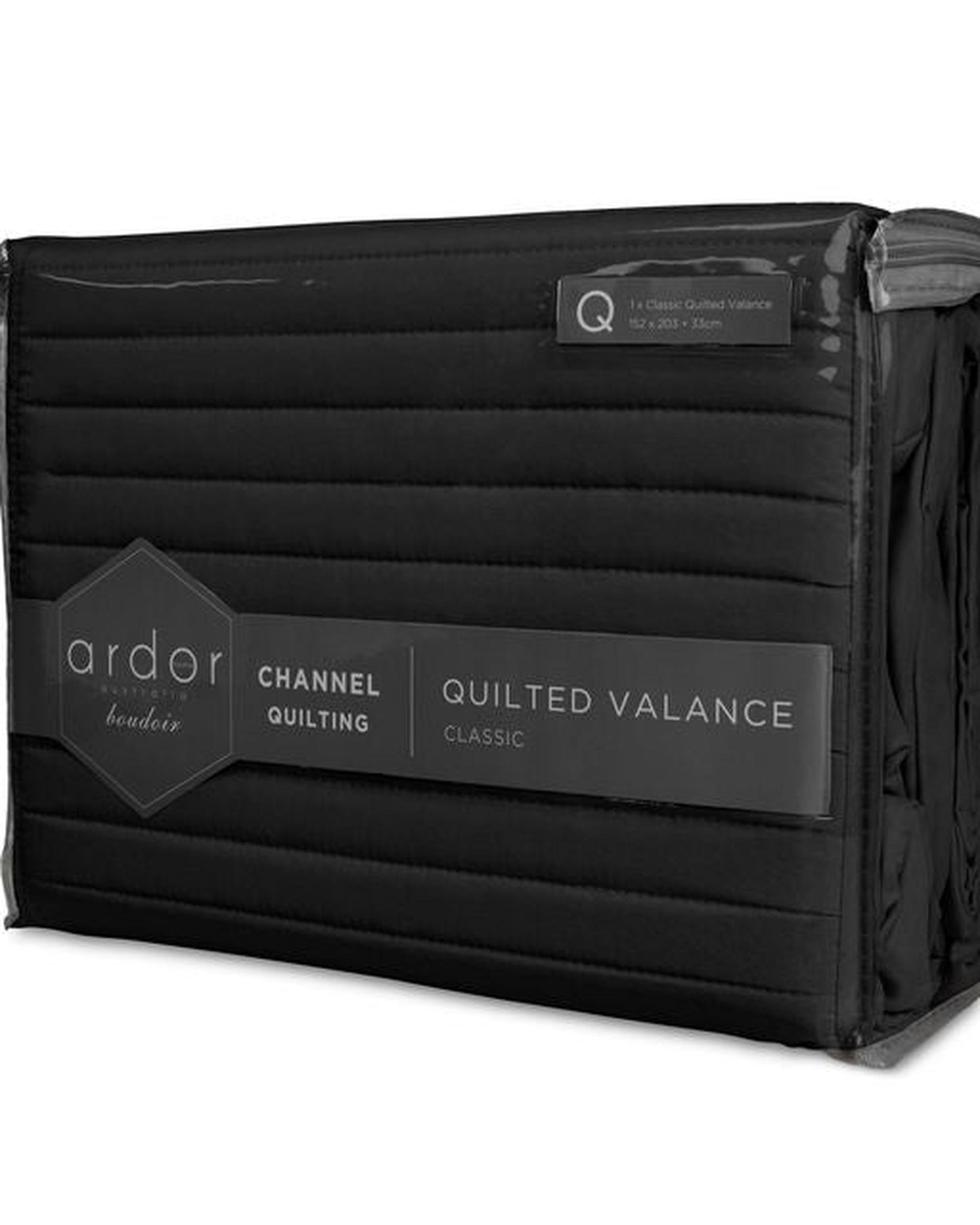 Ardor Boudoir Quilted Valance - Black Ardor Bedding