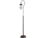 Industrial Floor Lamp with Adjustable Cage Shade in Bronze Finish Palermo
