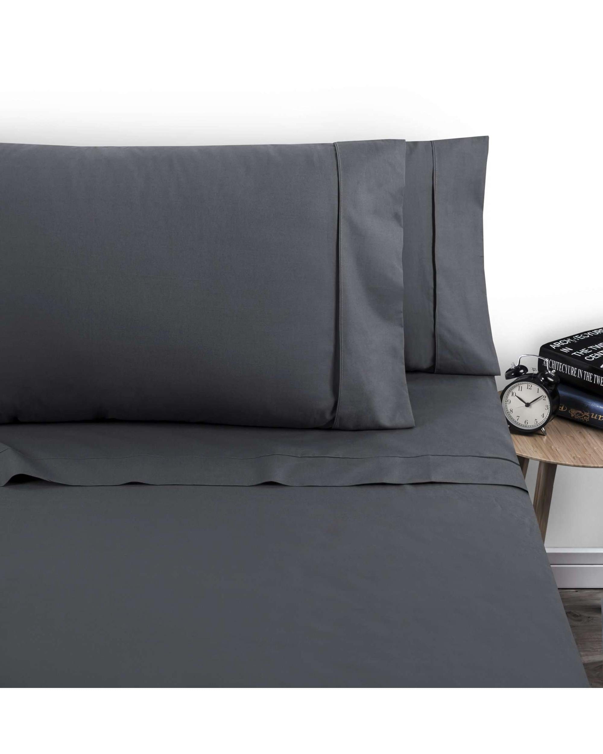 Accessorize Bed Sheets Accessorize 1000TC Cotton Rich Sheet Set - Charcoal