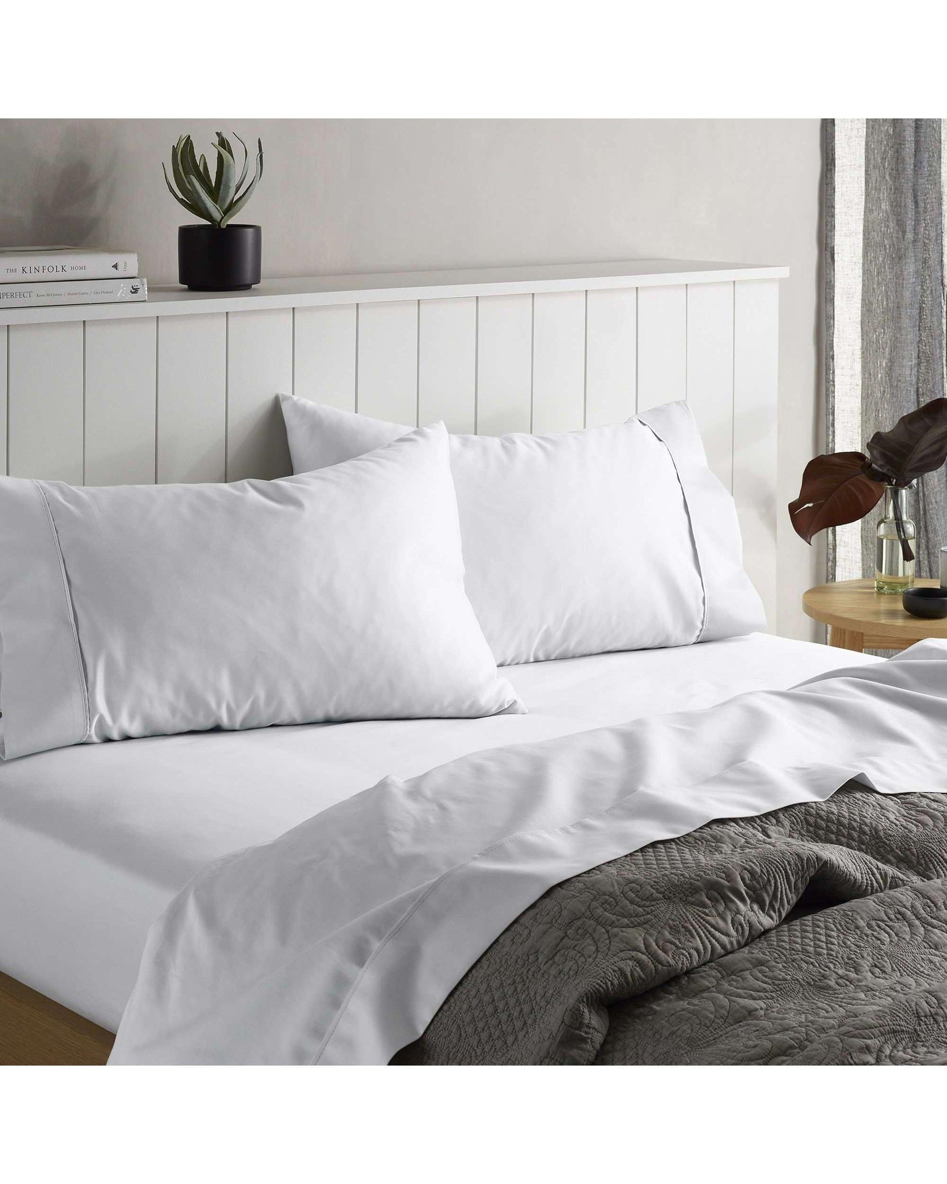 Accessorize Bed Sheets Accessorize 1500TC Cotton Rich Sheet Set - White