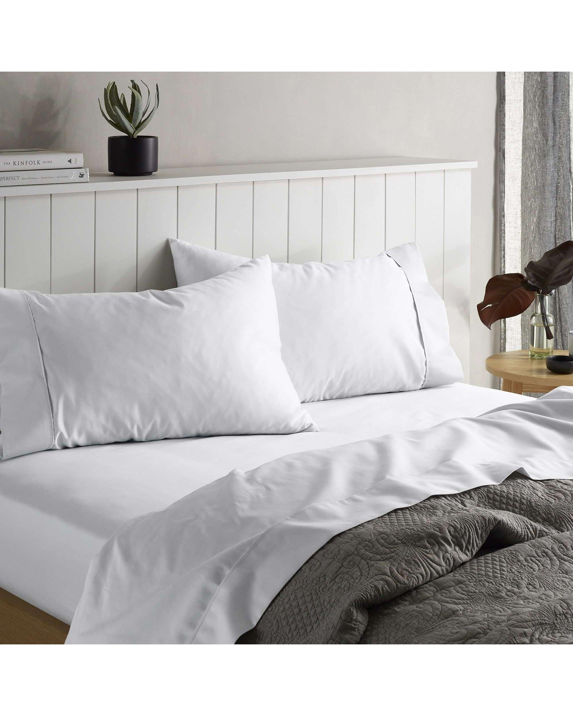 Accessorize Bed Sheets Accessorize 1500TC Cotton Rich Sheet Set - White