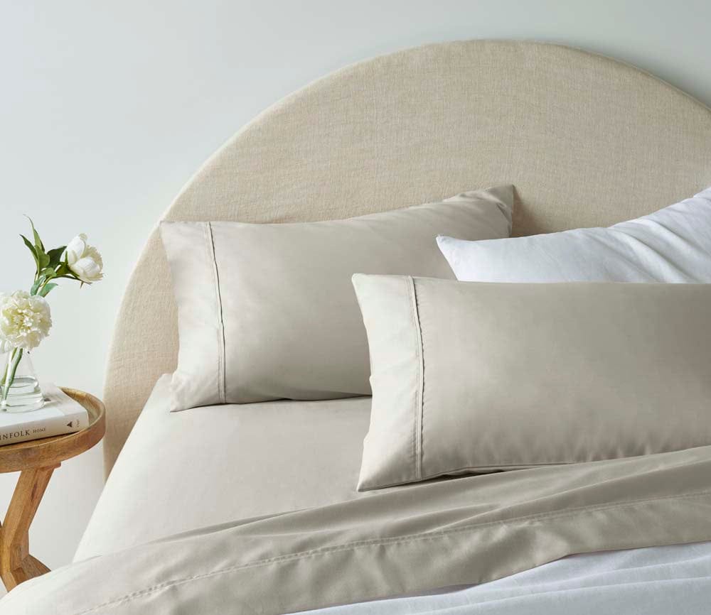 Accessorize Bed Sheets Accessorize 1900TC Cotton Rich Sheet Sets - ALMOND