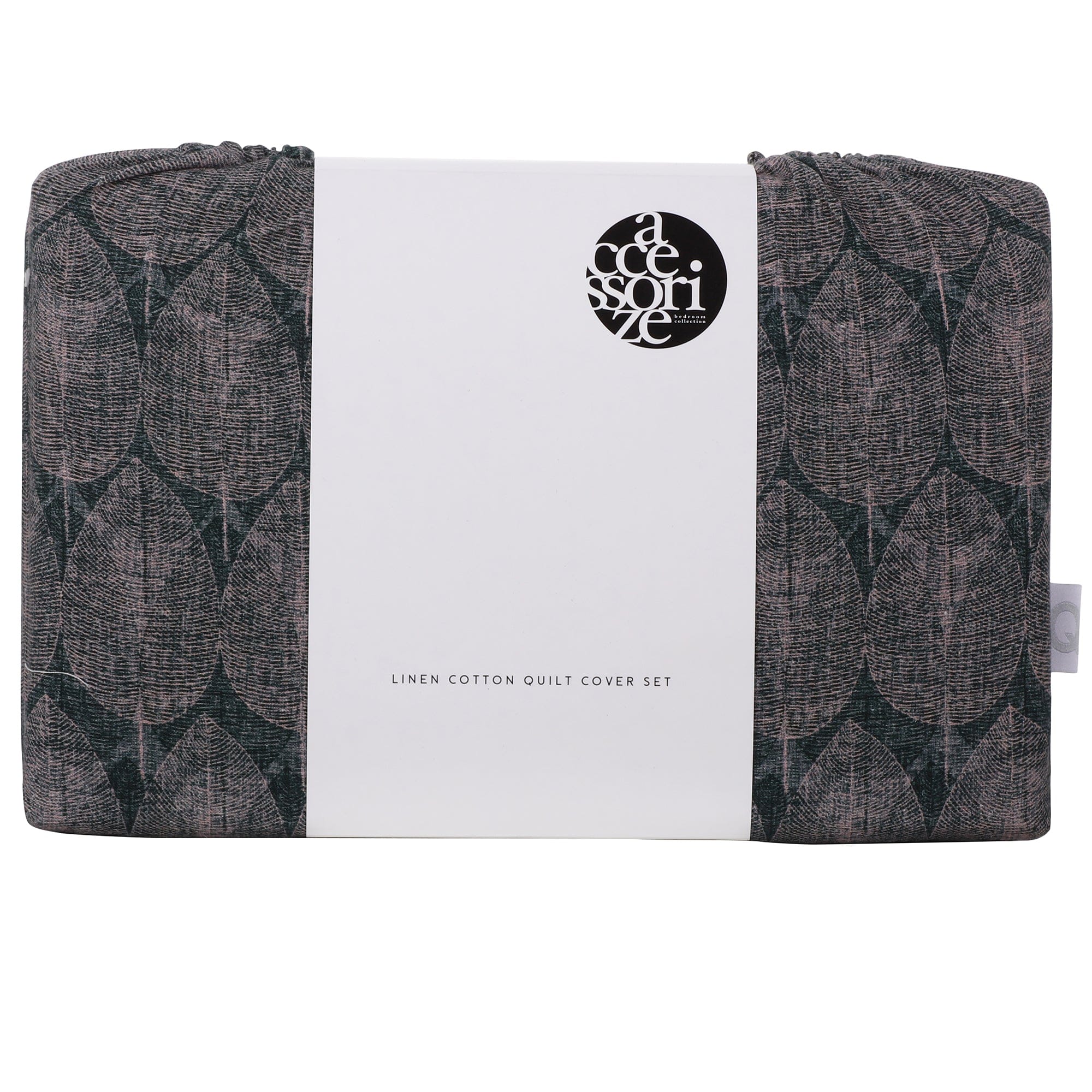 Accessorize Quilt Cover Accessorize BOTANY Printed Linen Cotton Quilt Cover Sets
