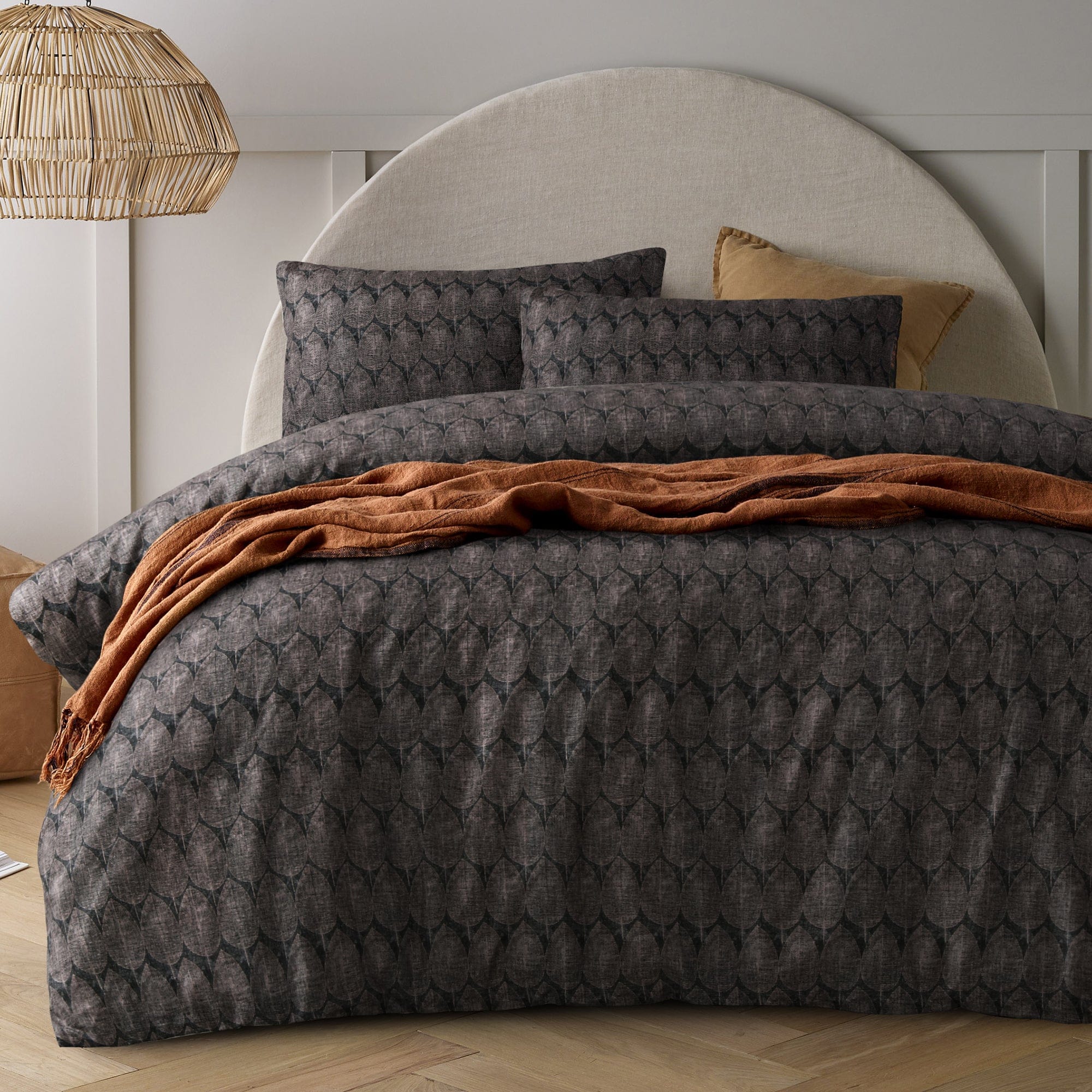 Accessorize Quilt Cover Accessorize BOTANY Printed Linen Cotton Quilt Cover Sets