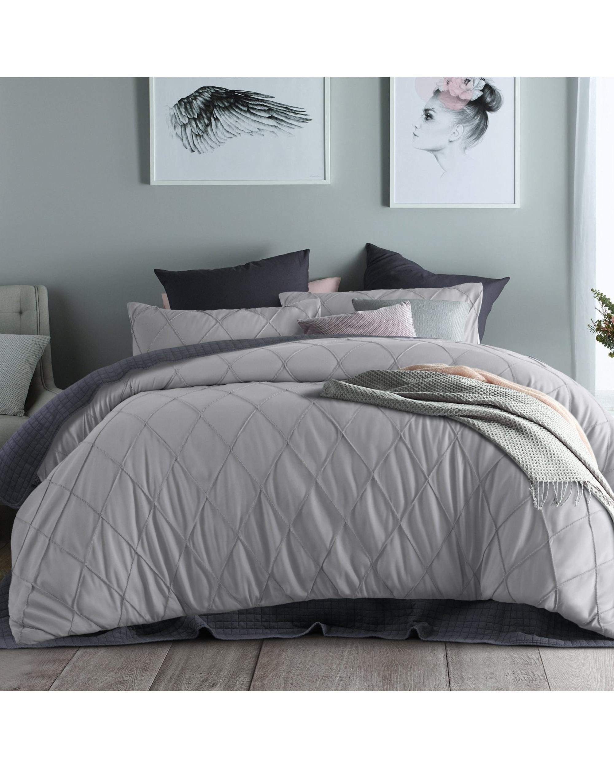Accessorize Quilt Cover Accessorize Chloe Dove Grey Poly Cotton Chloe Quilt Cover Sets