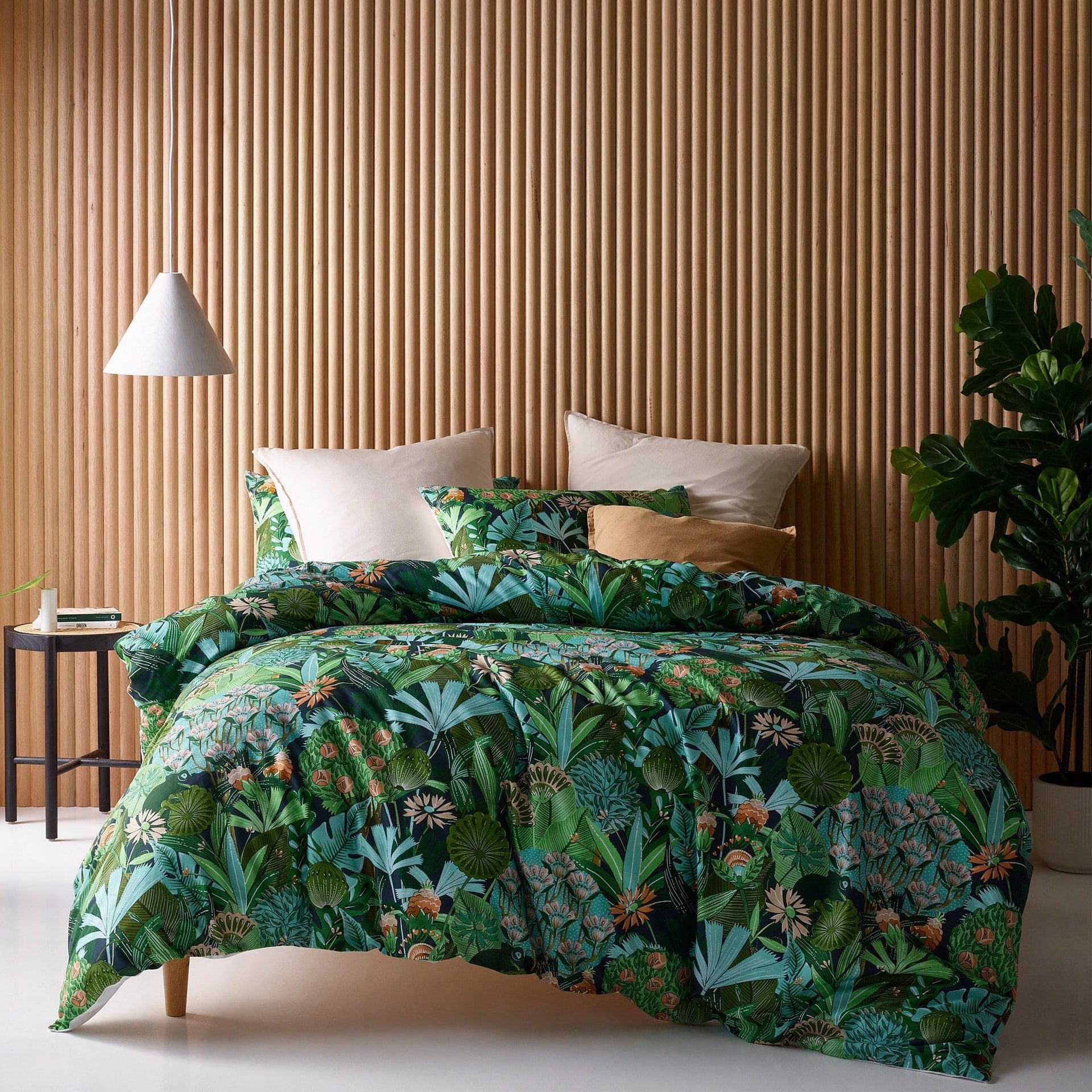 Accessorize Quilt Cover Accessorize Daintree 180TC Cotton Digital Printed Quilt Cover Set