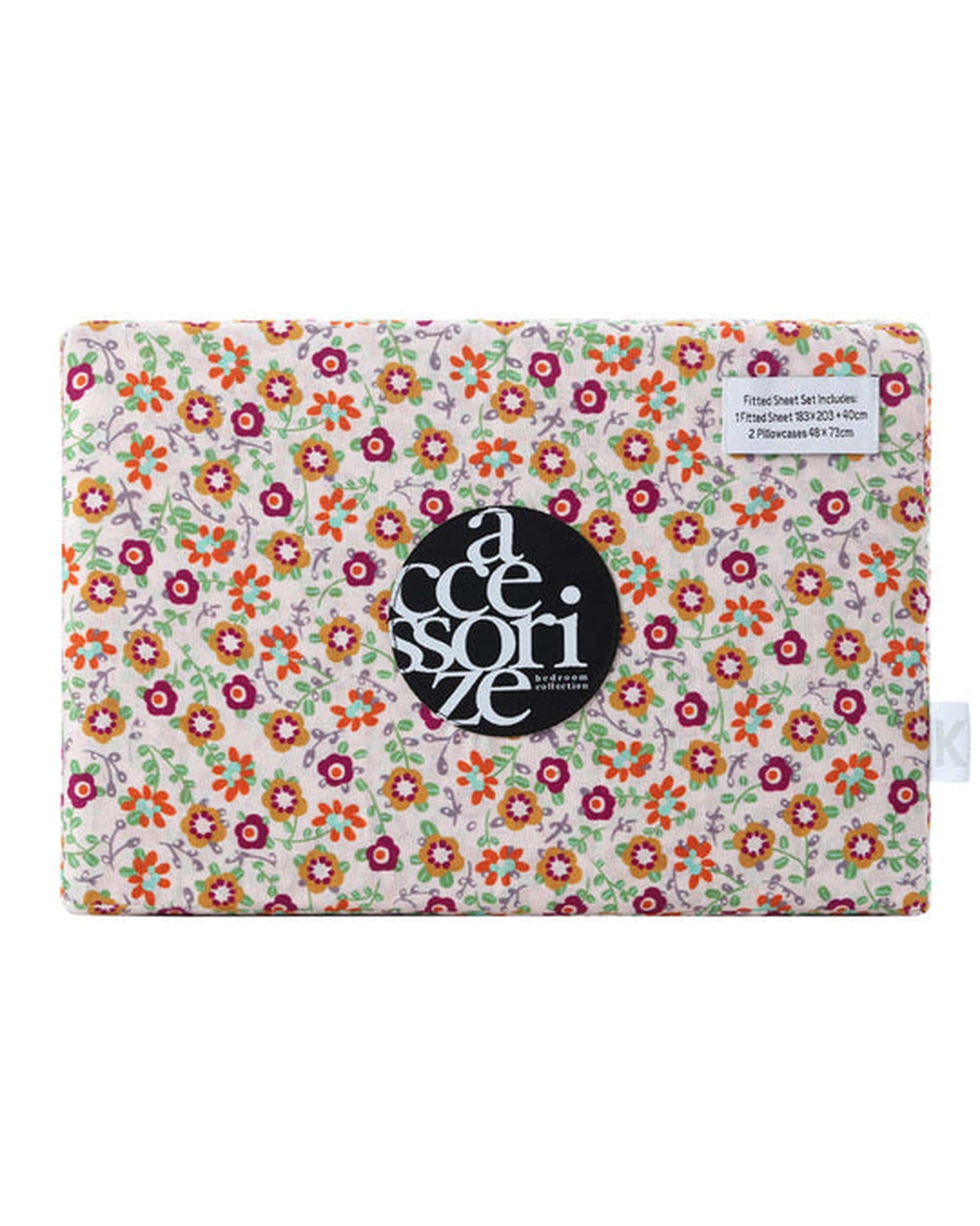 Accessorize Bed Sheets Accessorize Lisa Washed Cotton Fitted Combo Set Green