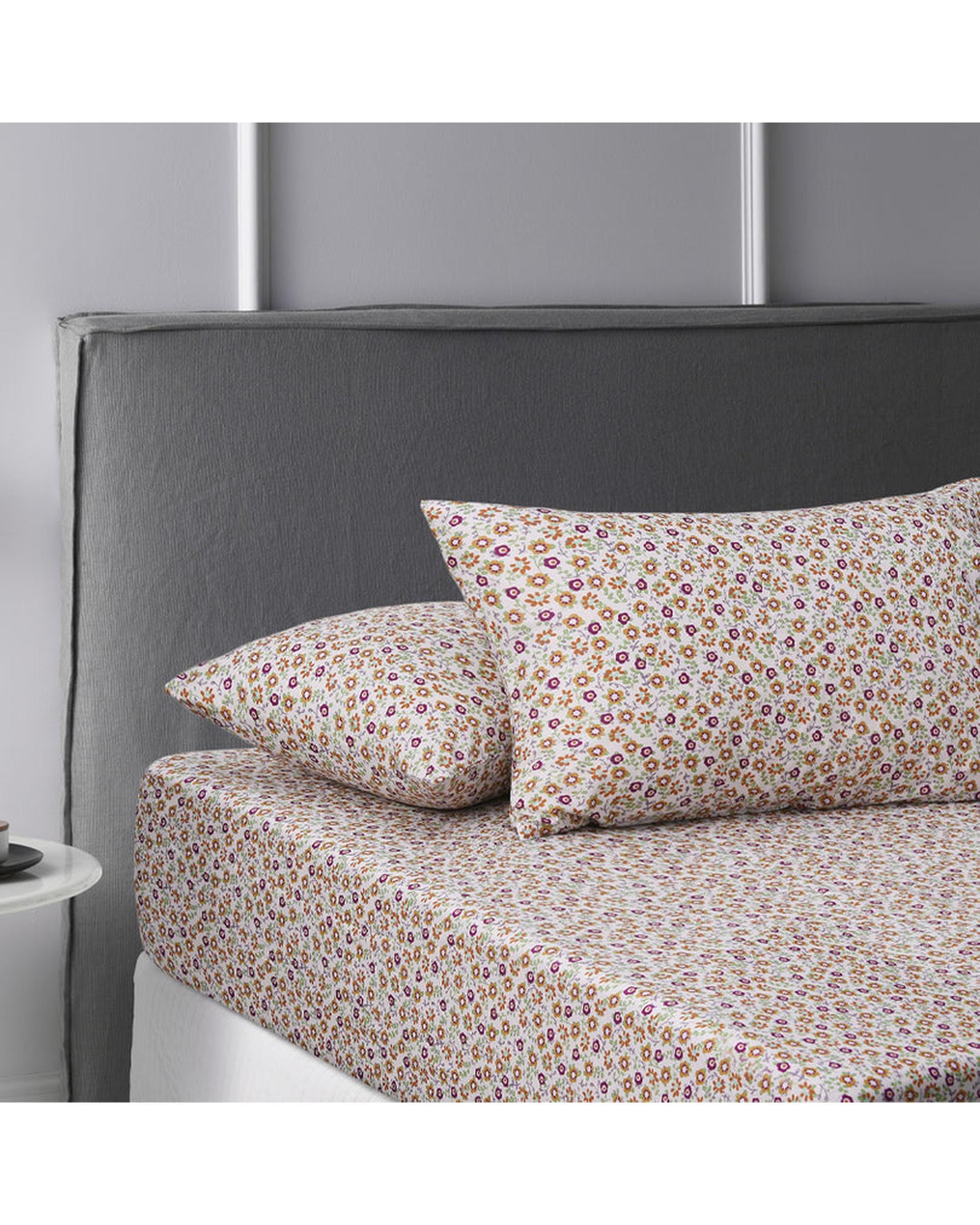 Accessorize Bed Sheets Accessorize Lisa Washed Cotton Fitted Combo Set Green