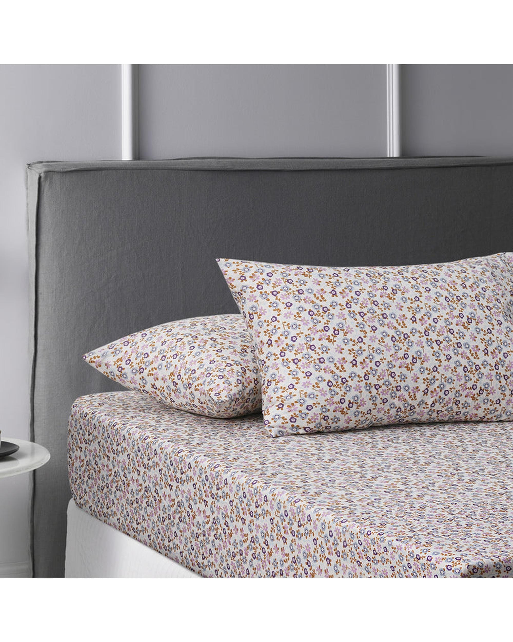 Accessorize Bed Sheets Accessorize Lisa Washed Cotton Fitted Combo Set Ochre