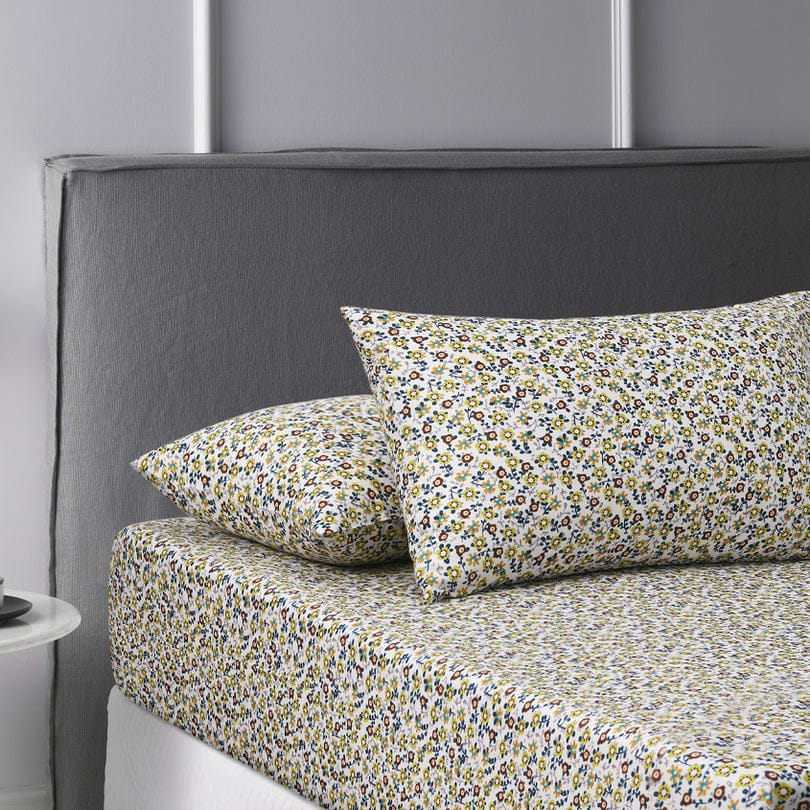 Accessorize Bed Sheets Accessorize Lisa Washed Cotton Fitted Combo Set Teal