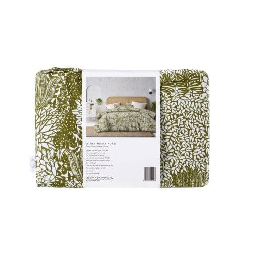 Accessorize Quilt Cover Accessorize Otway Moss Green 180TC Cotton Digital Printed Quilt Cover Set