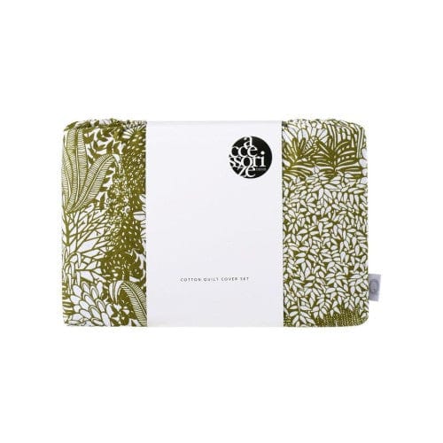 Accessorize Quilt Cover Accessorize Otway Moss Green 180TC Cotton Digital Printed Quilt Cover Set