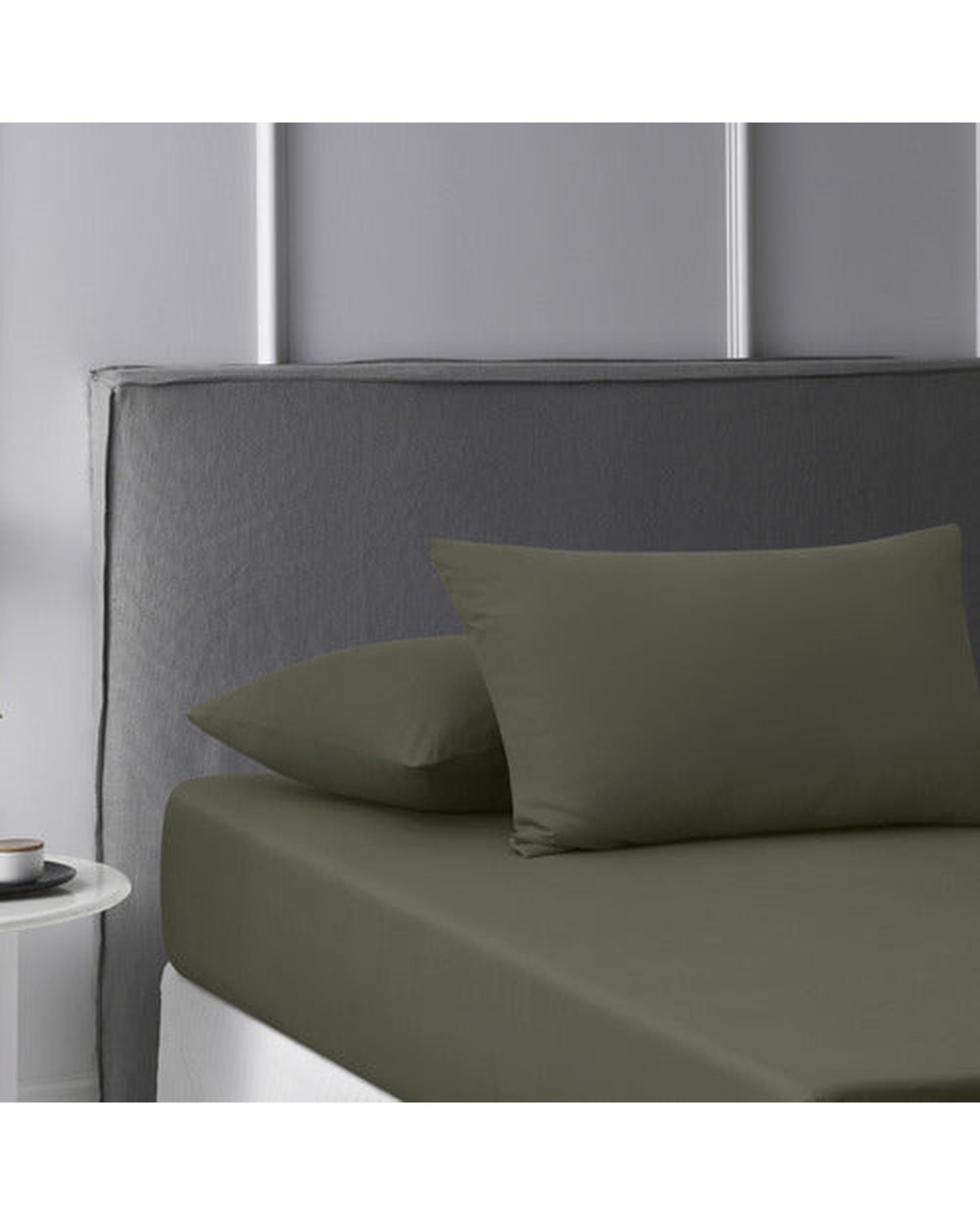 Accessorize Bed Sheets Accessorize Washed Cotton Fitted Sheet Set - CARAMEL