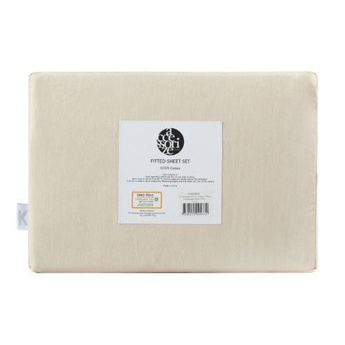 Accessorize Bed Sheets Accessorize Washed Cotton Fitted Sheet Set - STONE