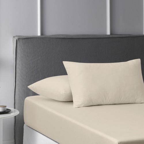 Accessorize Bed Sheets Accessorize Washed Cotton Fitted Sheet Set - STONE