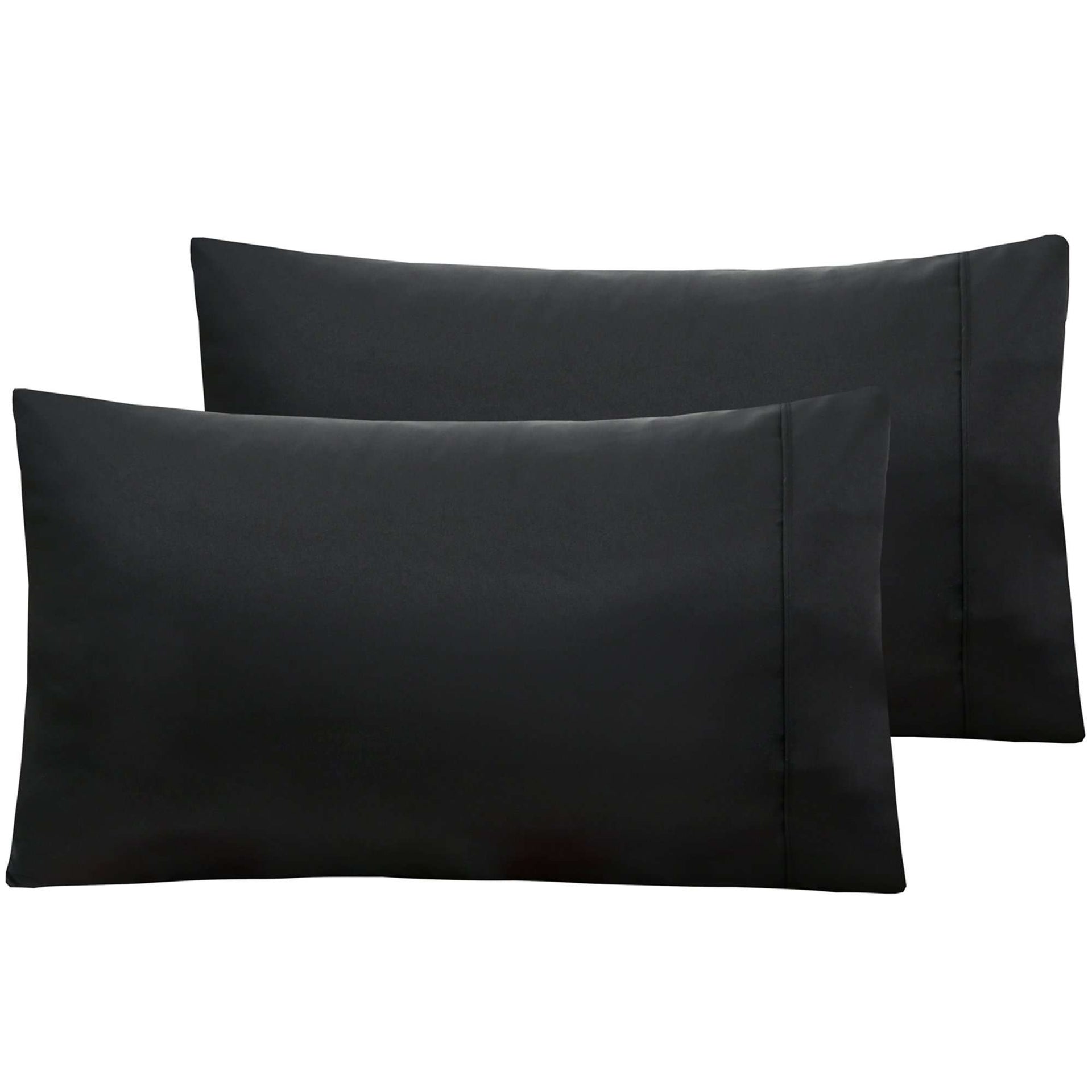 Accessorize Pillowcase Black Accessorize 2 Pack Standard Pillowcases - 8 Colours