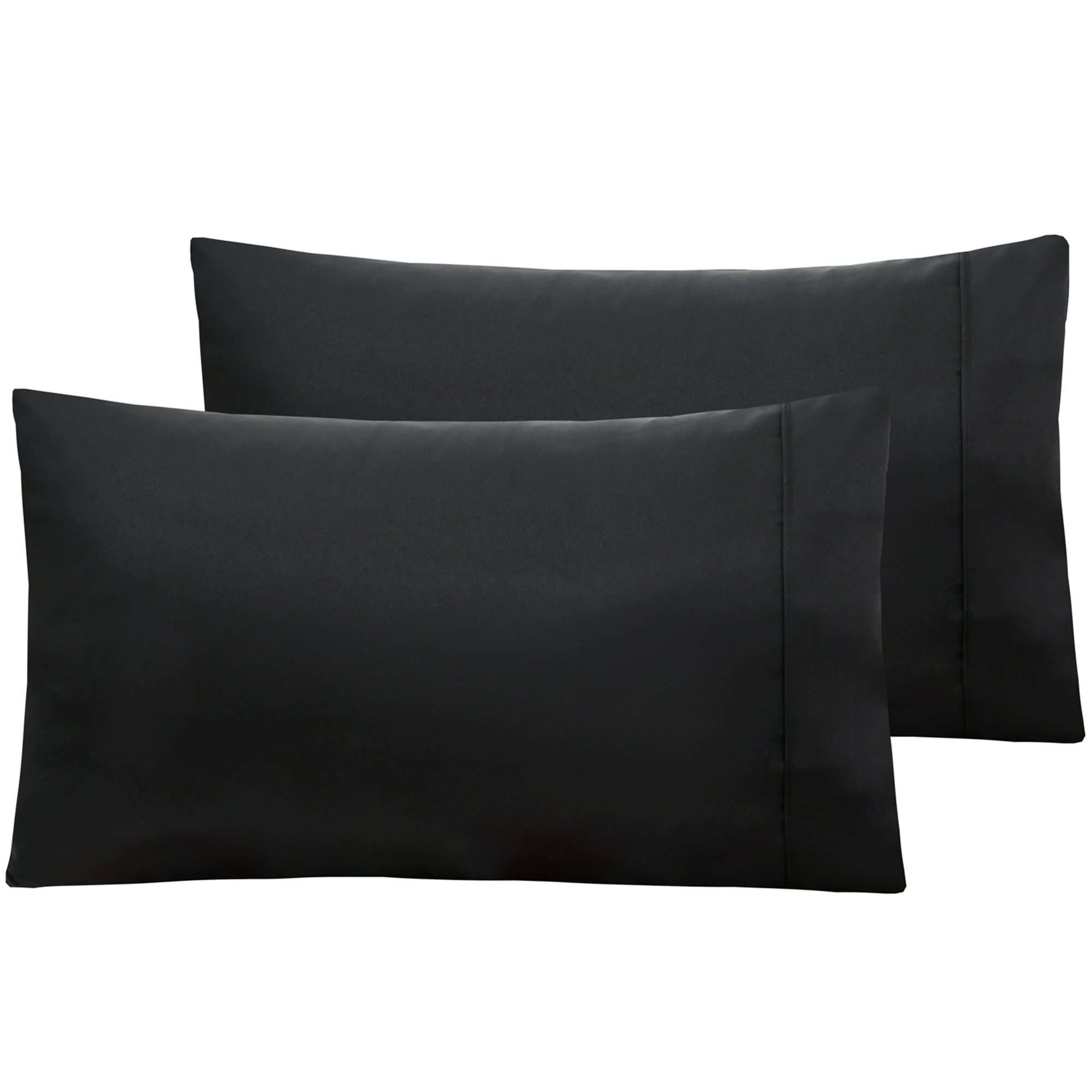 Accessorize Pillowcase Black Accessorize 2 Pack Standard Pillowcases - 8 Colours