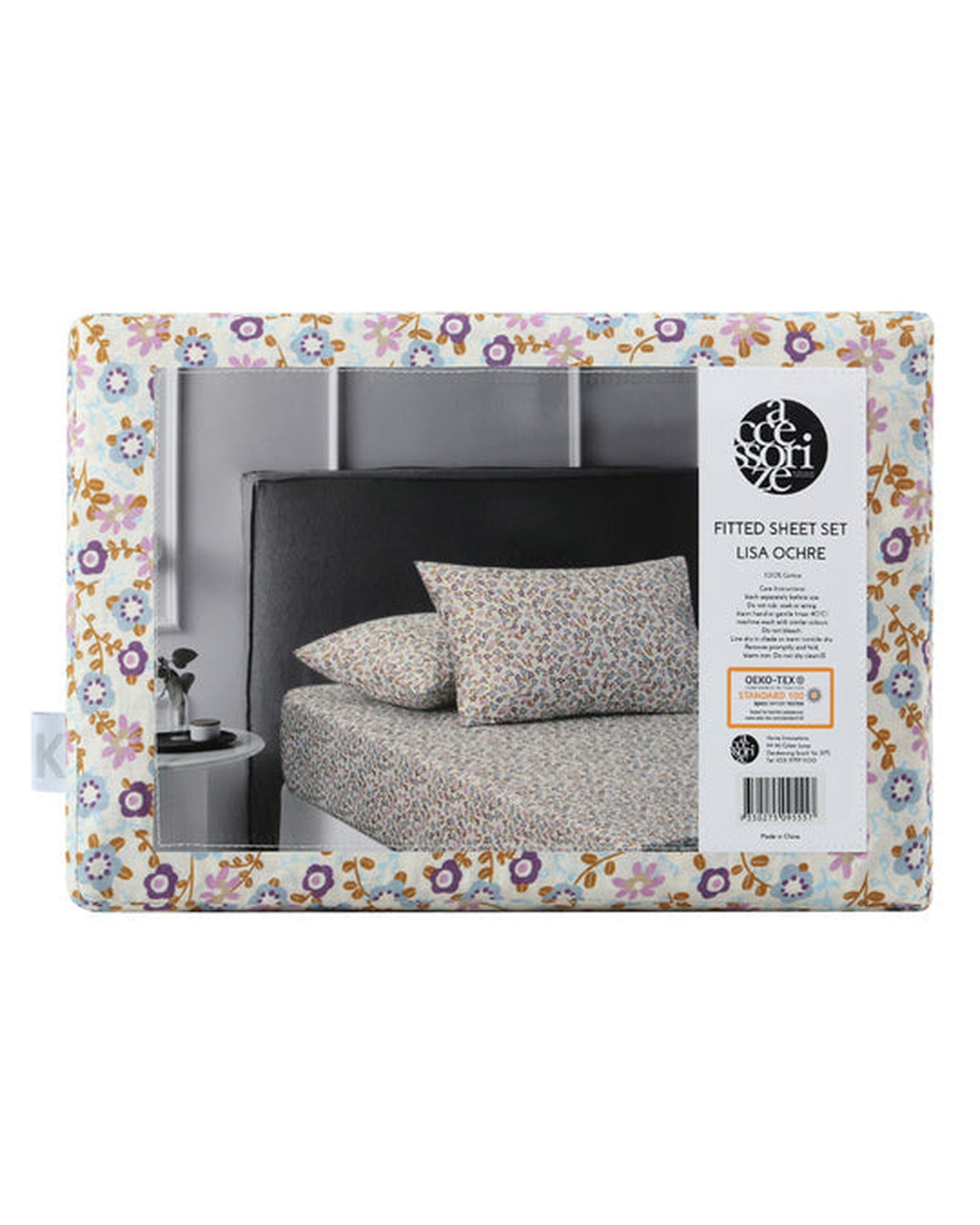 Accessorize Lisa Washed Cotton Fitted Combo Set Ochre Accessorize