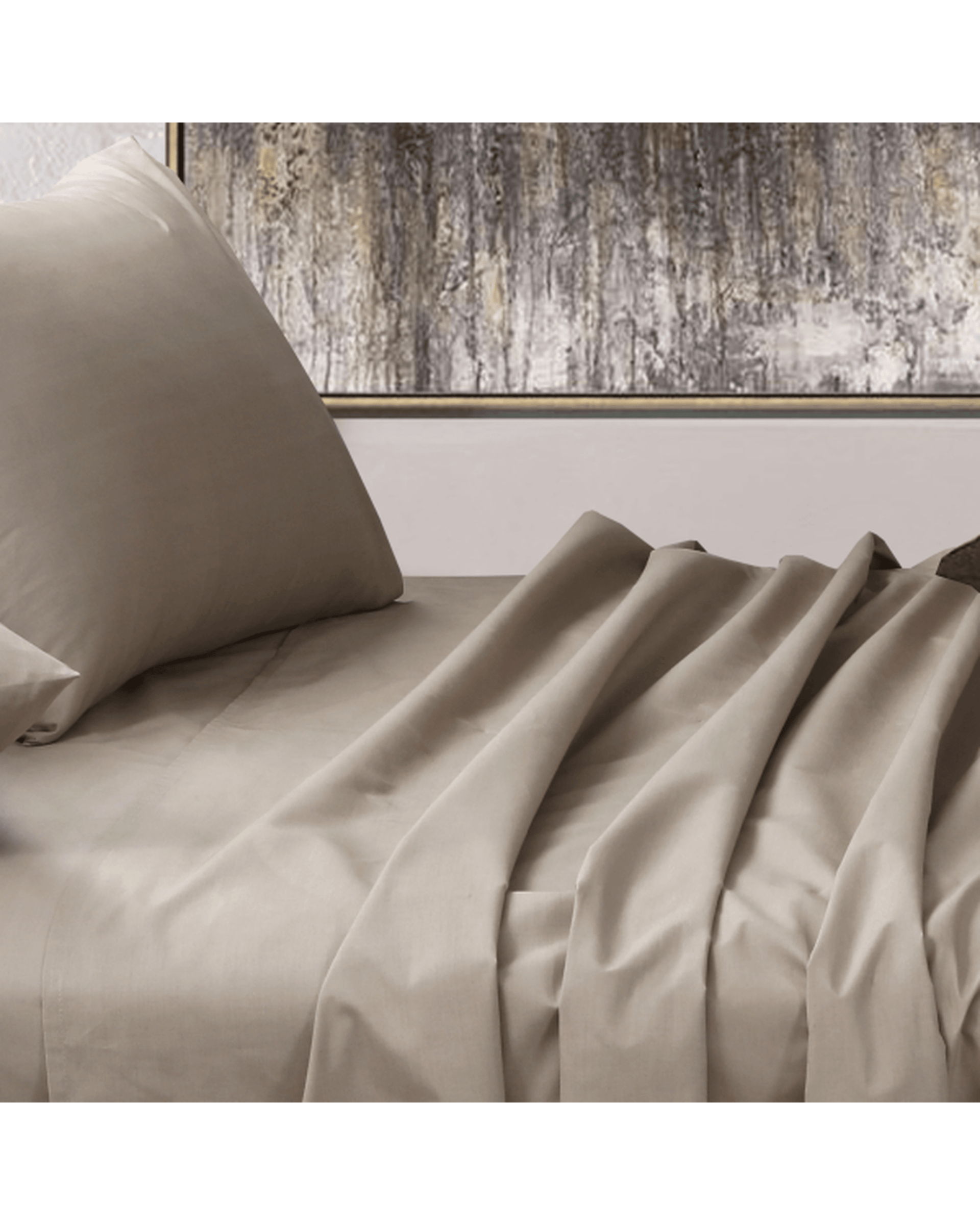 Amsons Bed Sheets Amsons Beige Bedsheets Set- Flat & Fitted Sheets With Pillowcases