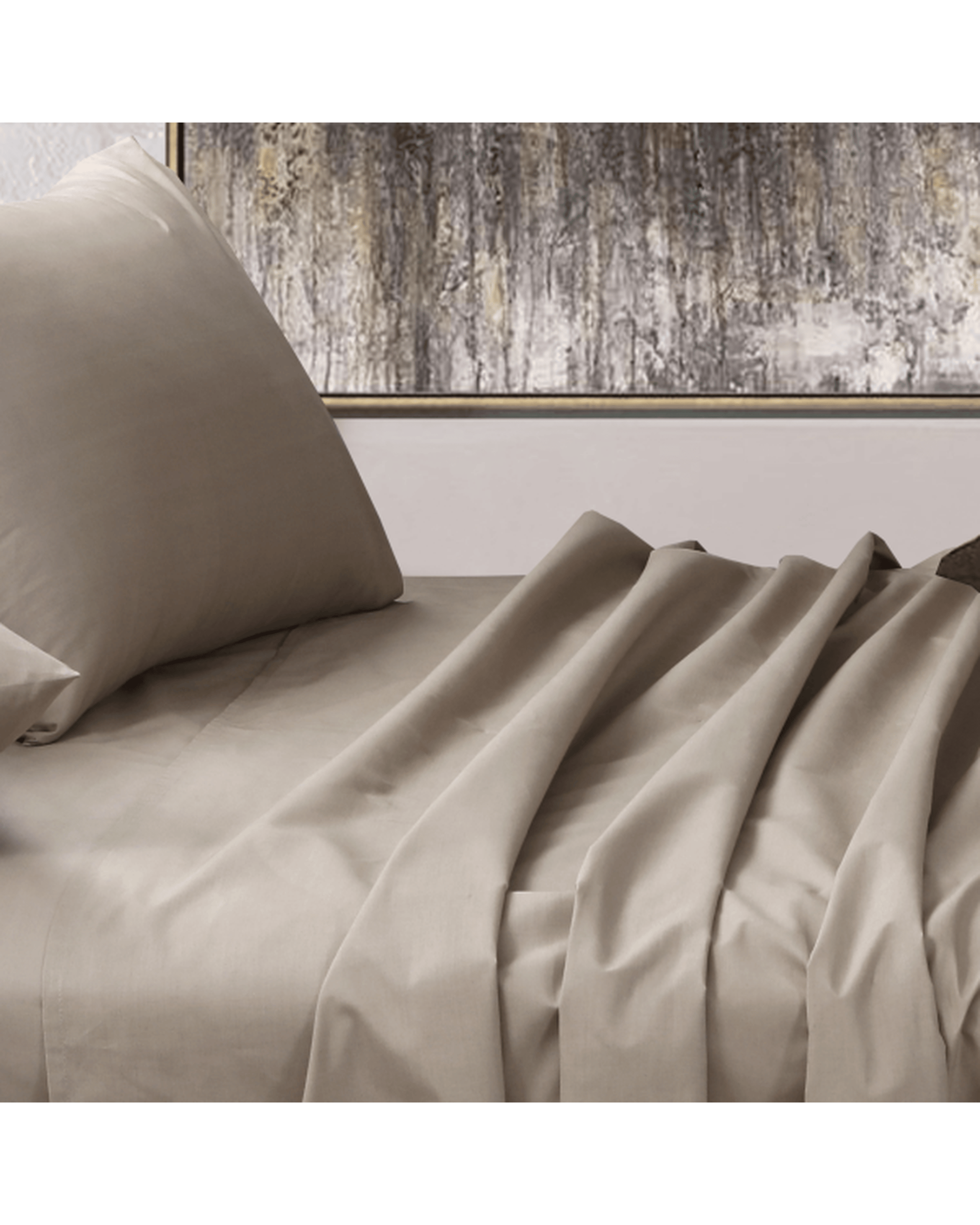 Amsons Bed Sheets Amsons Beige Bedsheets Set- Flat & Fitted Sheets With Pillowcases