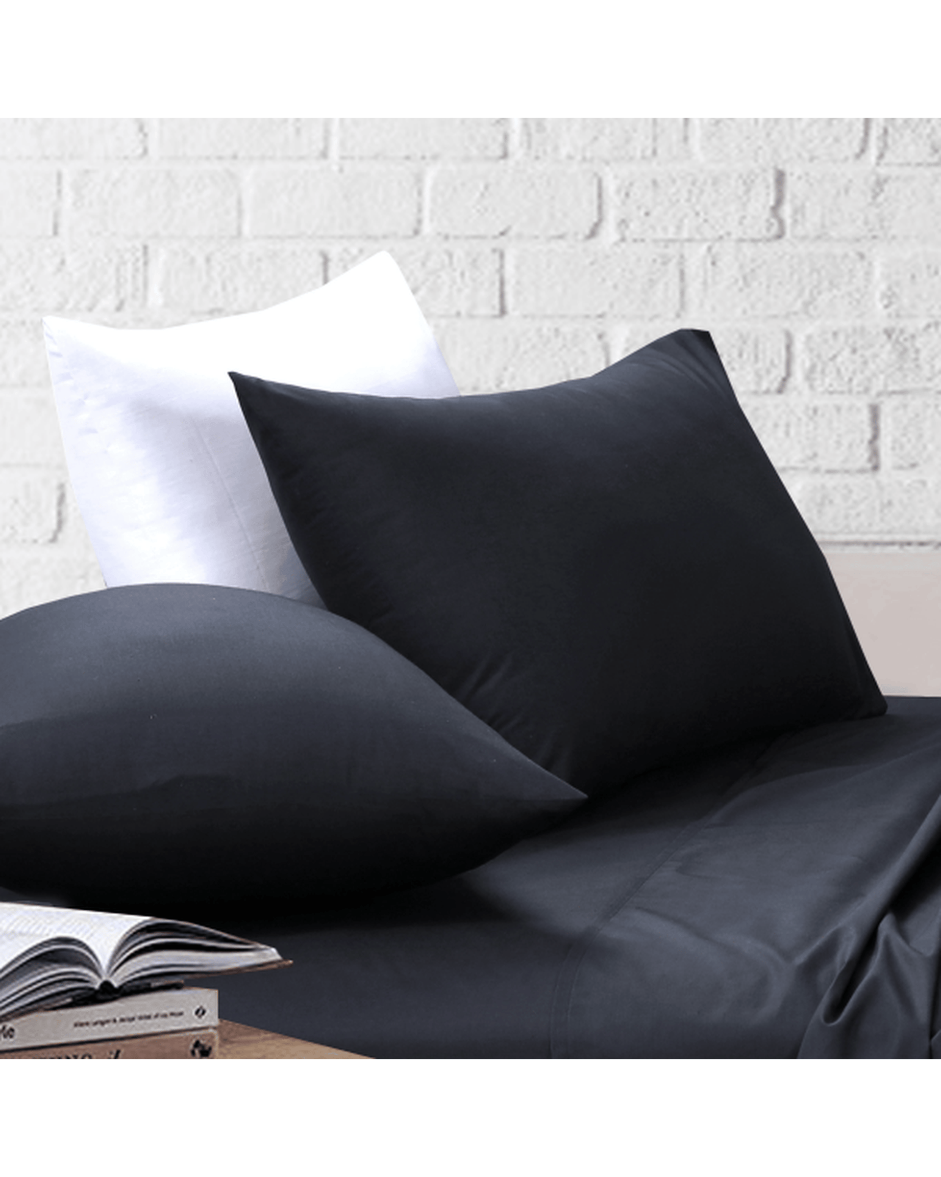 Amsons Bed Sheets Amsons Black Bedsheets Set- Flat & Fitted Sheets With Pillowcases