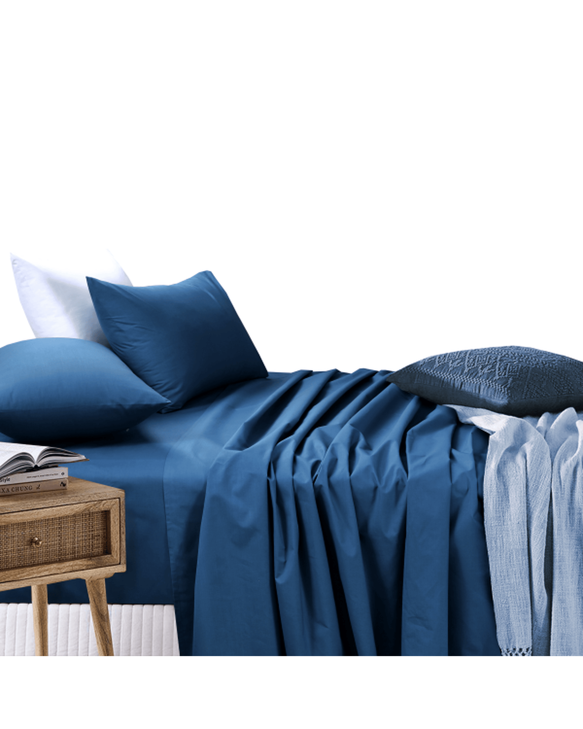 Amsons Bed Sheets Amsons Blue Bedsheets Set- Flat & Fitted Sheets With Pillowcases