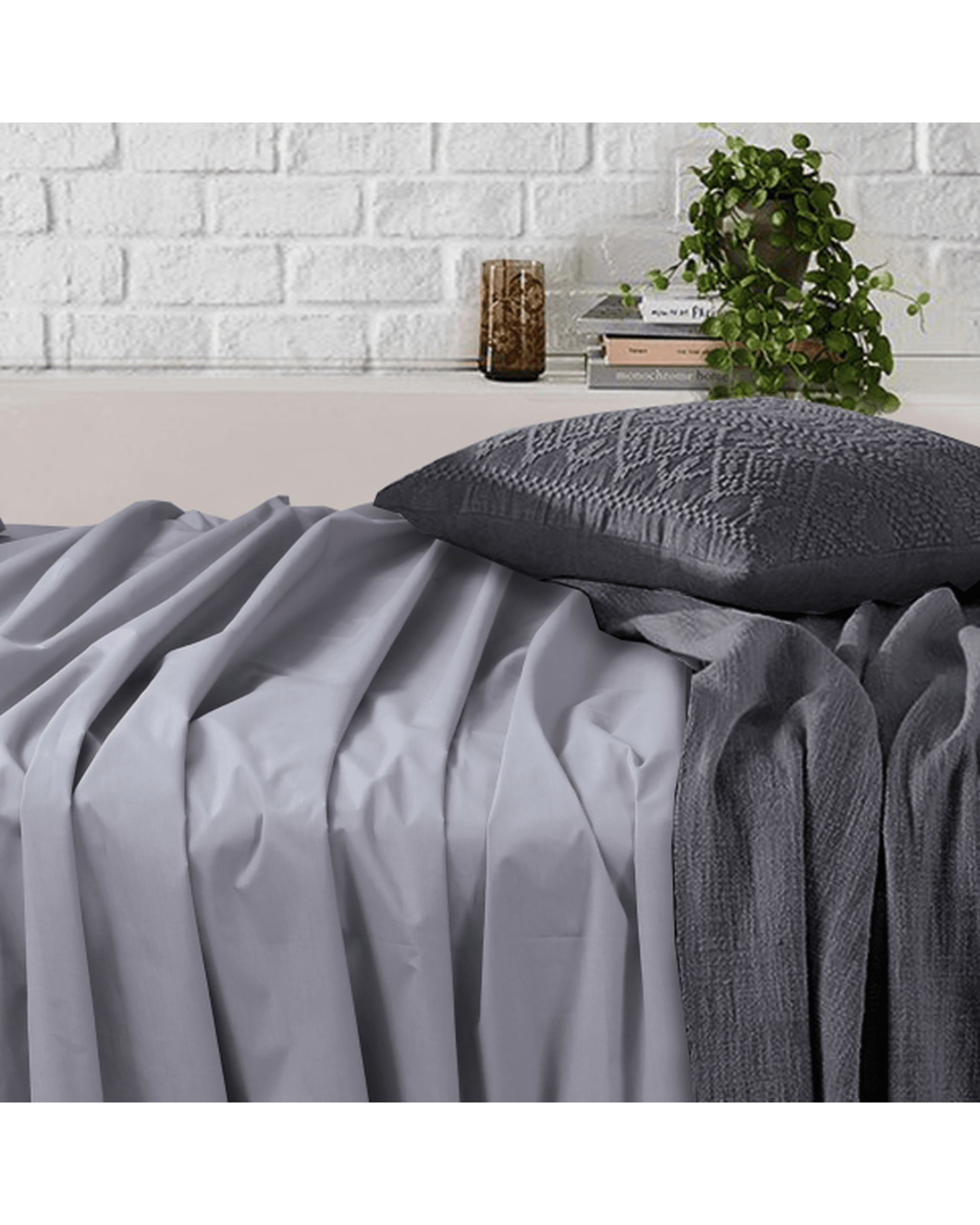 Amsons Bed Sheets Amsons Light Grey Bedsheets Set- Flat & Fitted Sheets With Pillowcases