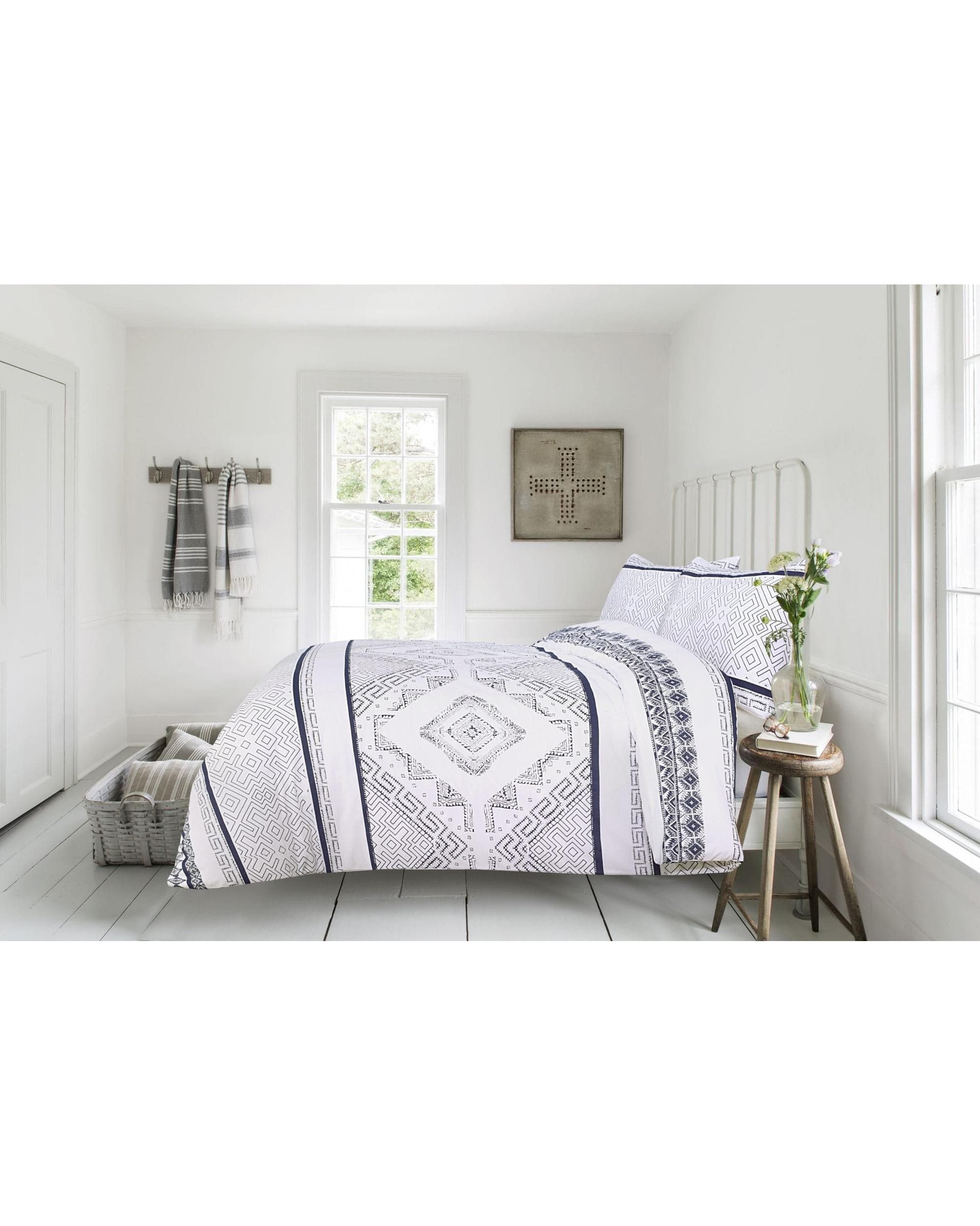 Amsons Quilt Cover Amsons New Hampton Quilt Cover Set - White Blue
