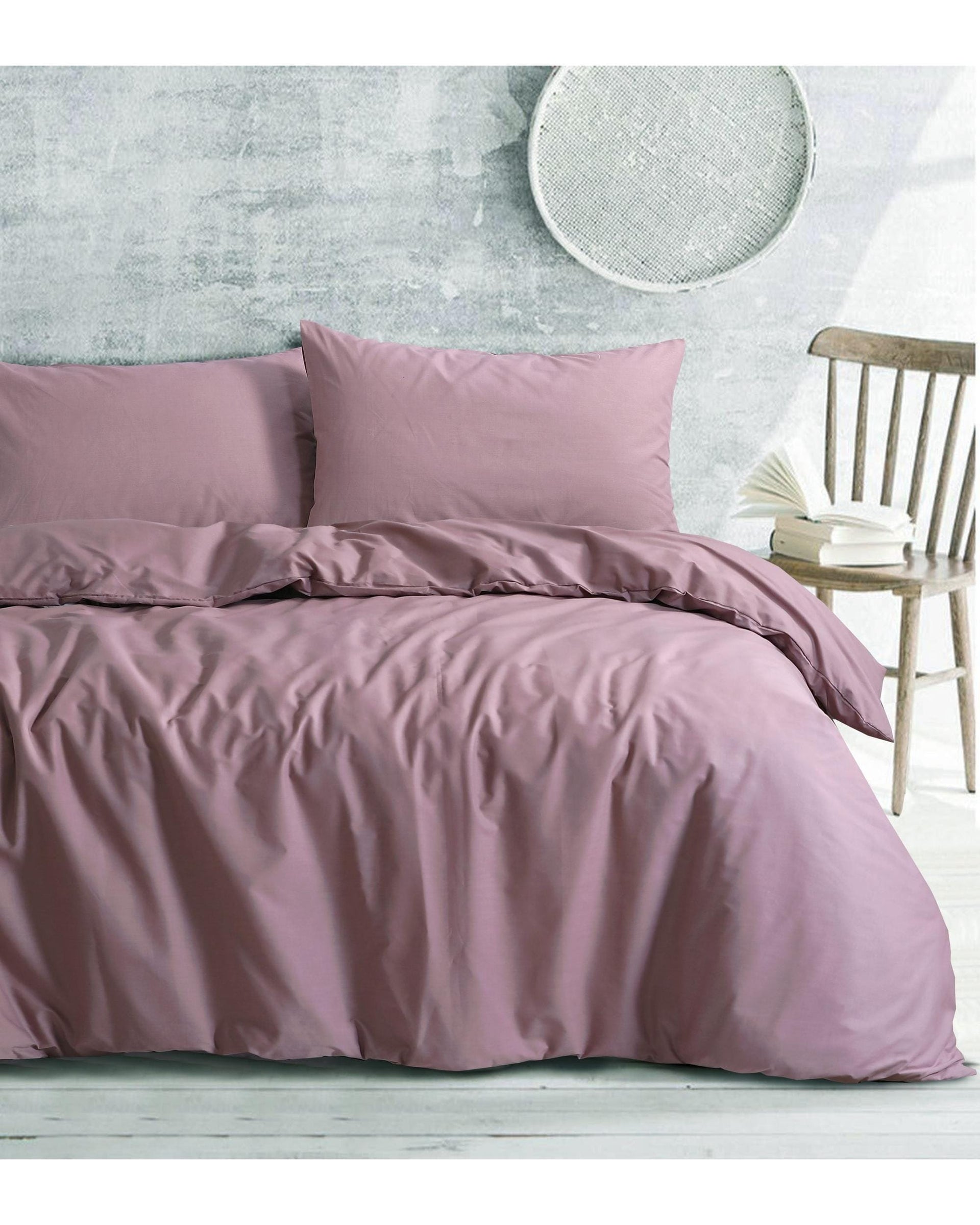 Amsons Quilt Cover Amsons Royale Cotton Dusky Pink Quilt Cover Set