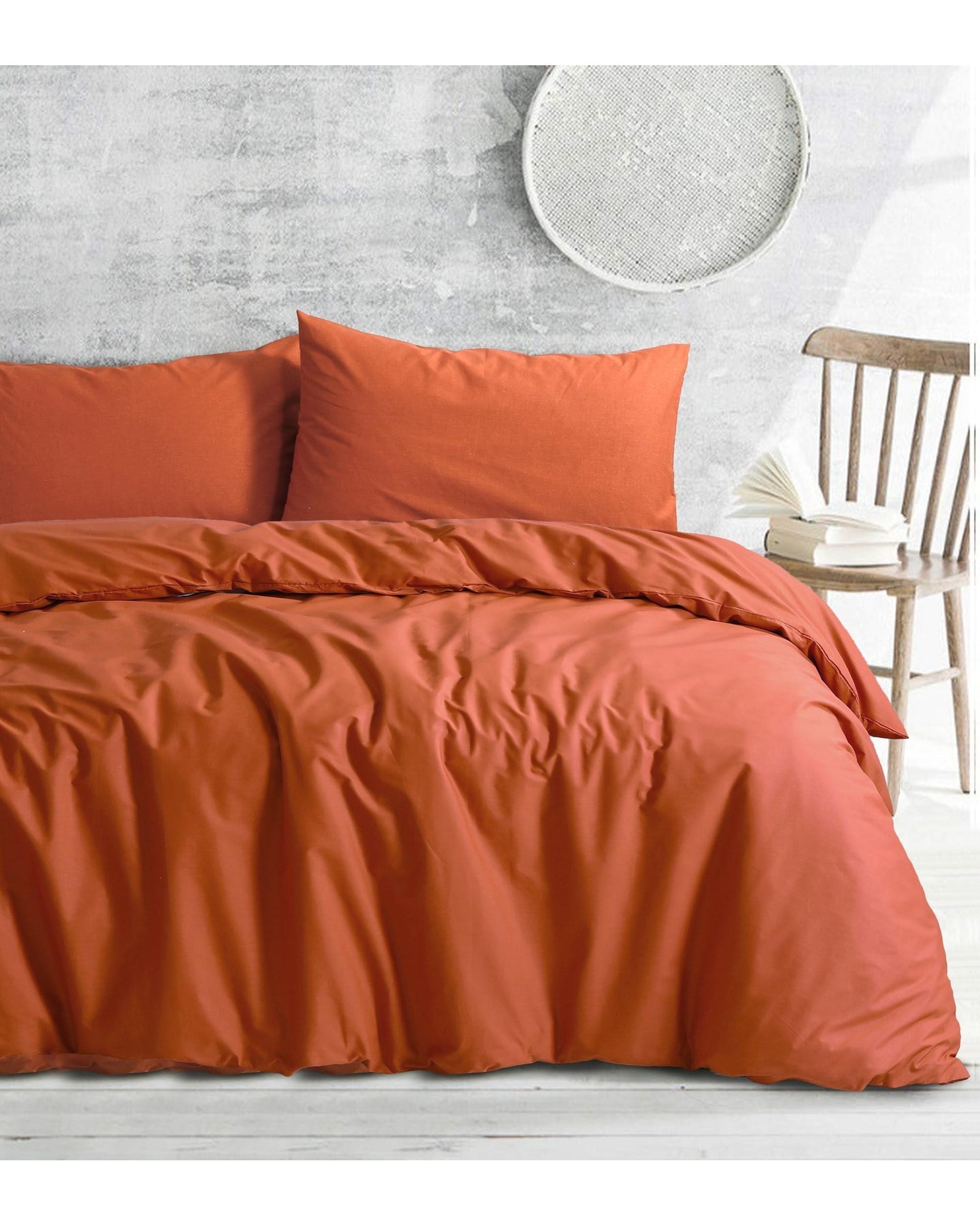 Amsons Quilt Cover Amsons Royale Cotton Quilt Duvet Doona Cover Set with Europeon pillowcases - Rust