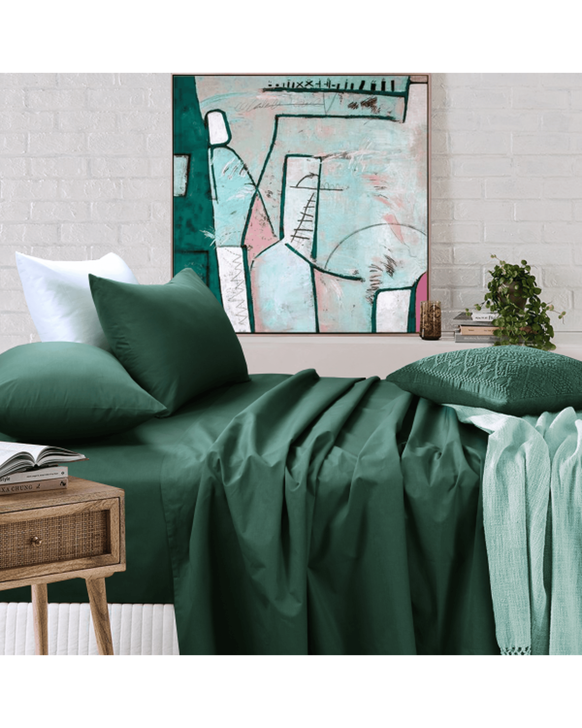 Amsons Bed Sheets Amsons Sage Bedsheets Set- Flat & Fitted Sheets With Pillowcases