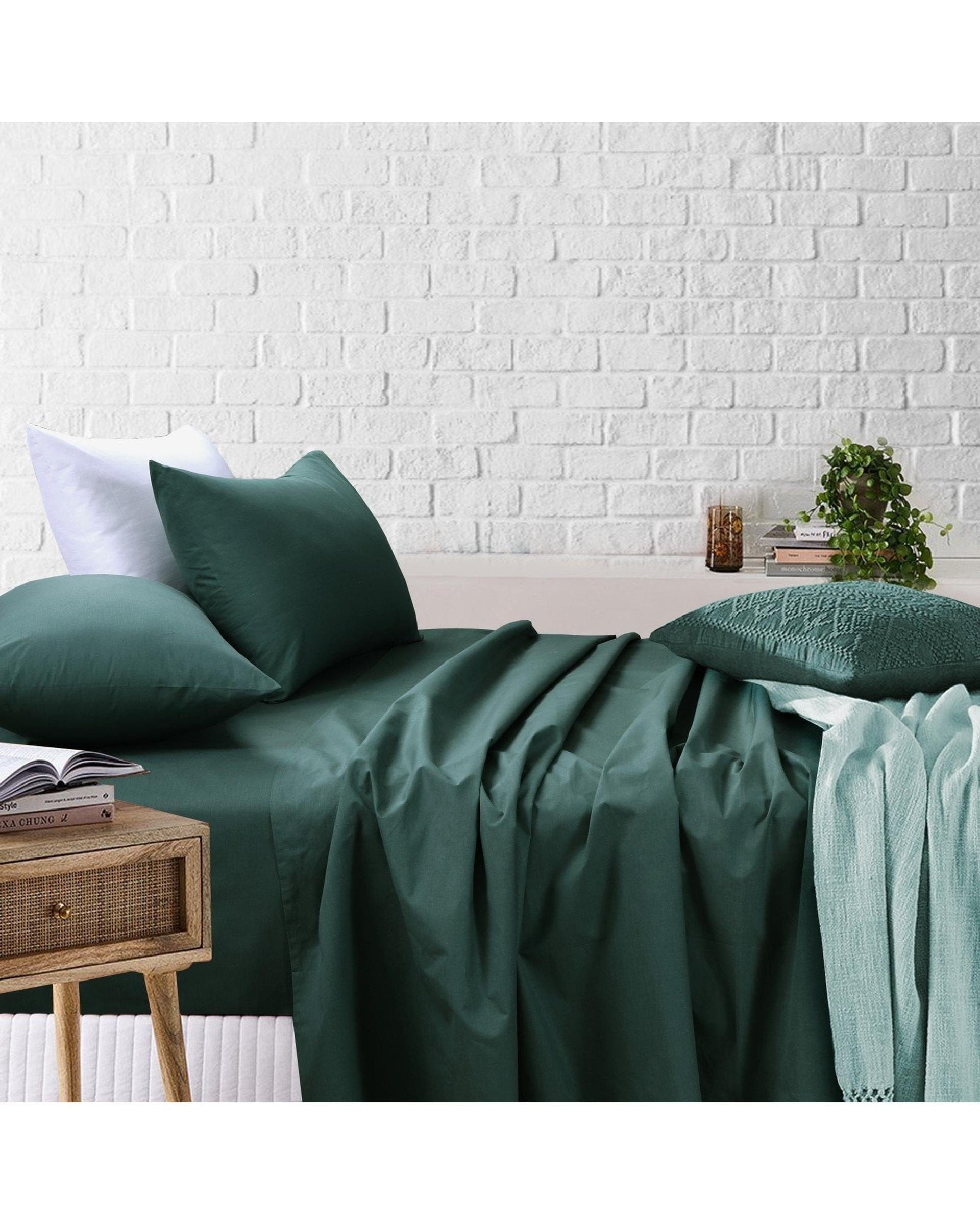 Amsons Bed Sheets Amsons Sage Bedsheets Set- Flat & Fitted Sheets With Pillowcases