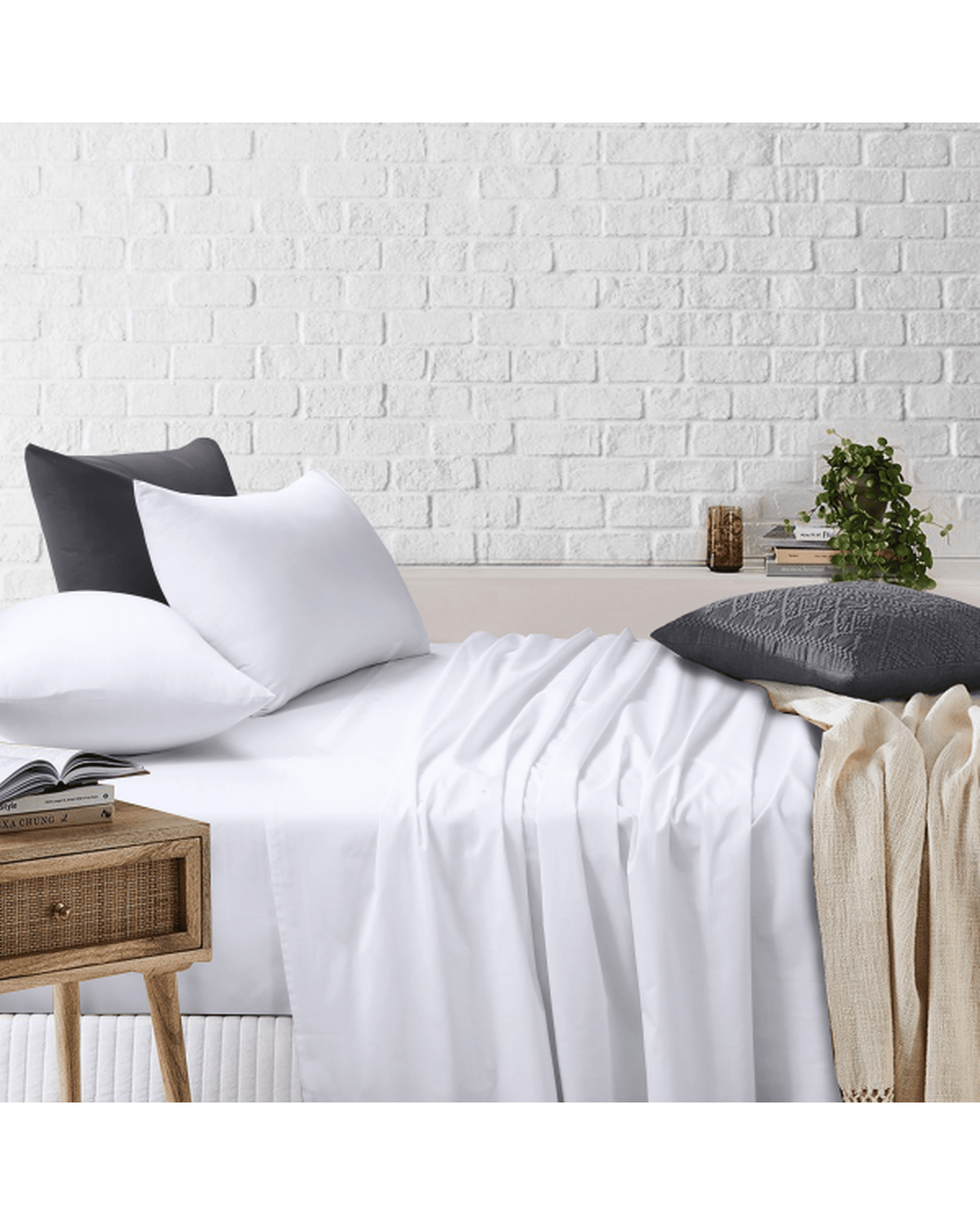 Amsons Bed Sheets Amsons White Bedsheets Set- Flat & Fitted Sheets With Pillowcases