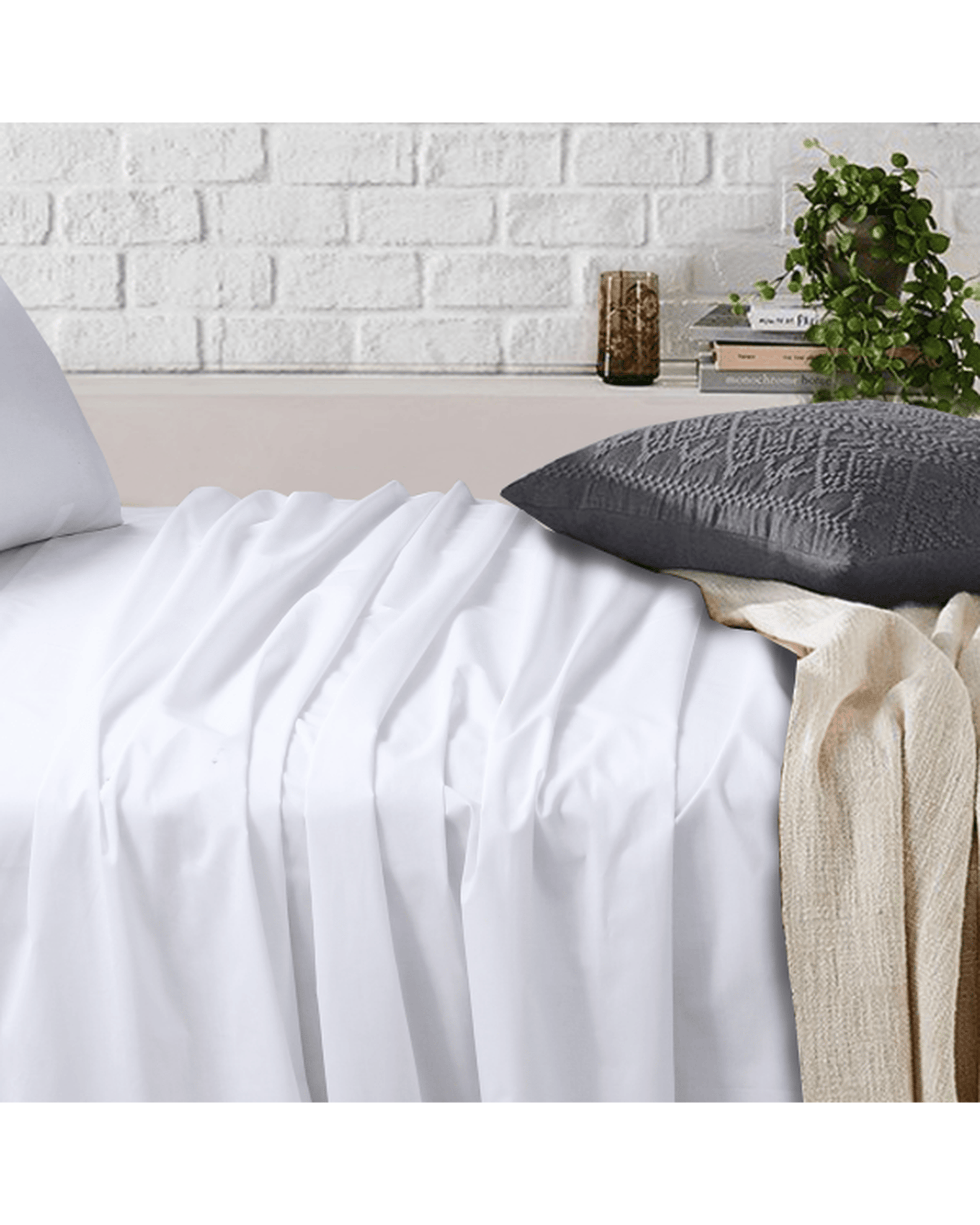 Amsons Bed Sheets Amsons White Bedsheets Set- Flat & Fitted Sheets With Pillowcases