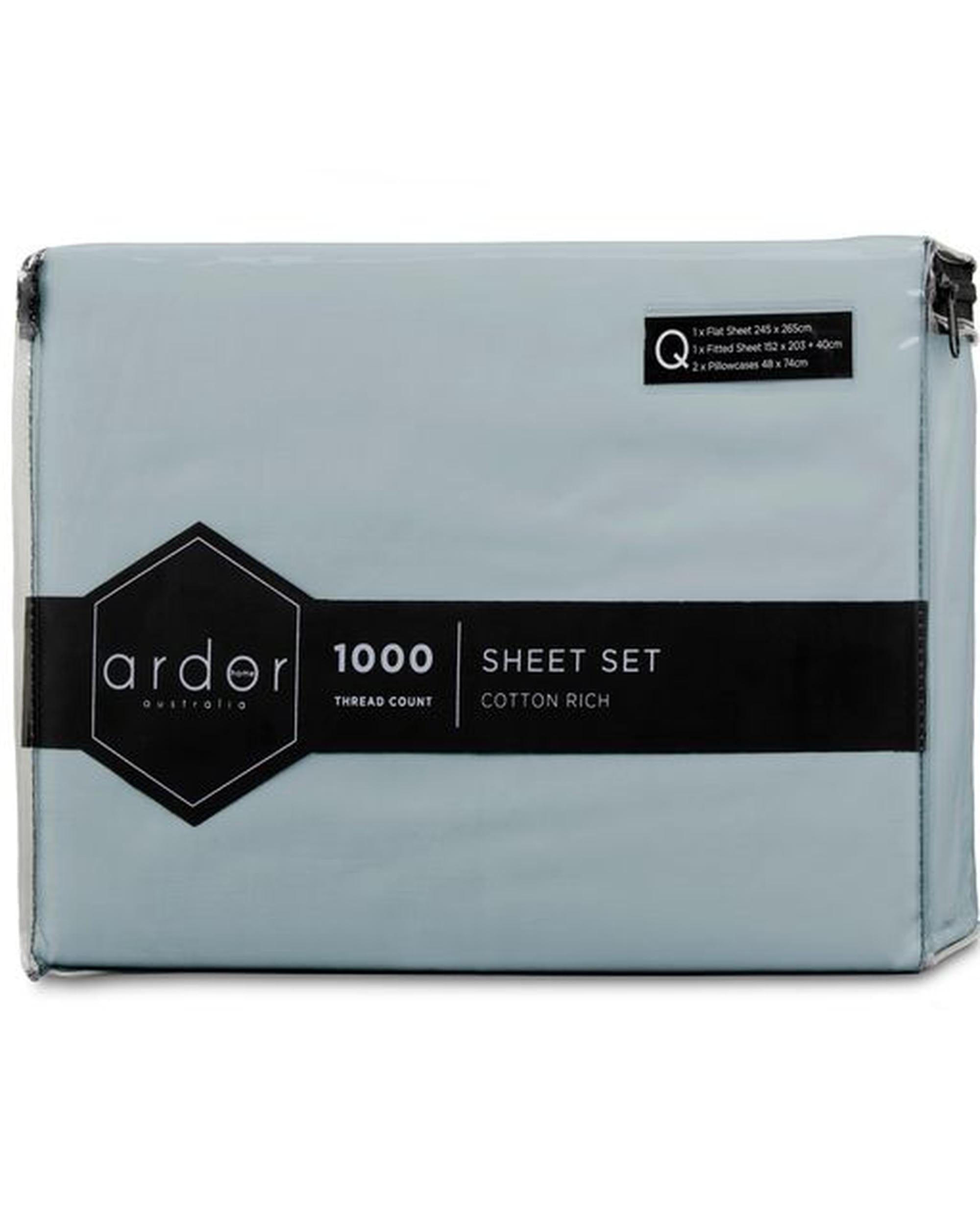 Ardor Bedding Bed Sheets Ardor 1000TC Cotton Rich Sheet Set - 6 Colours