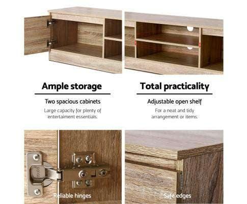 Artiss TV Unit 160CM TV Stand Entertainment Unit Lowline Storage Cabinet Wooden
