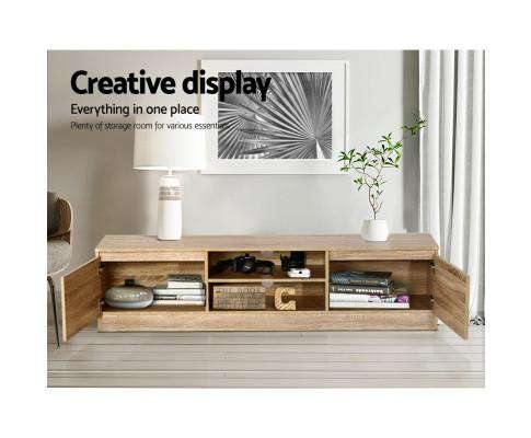 Artiss TV Unit 160CM TV Stand Entertainment Unit Lowline Storage Cabinet Wooden