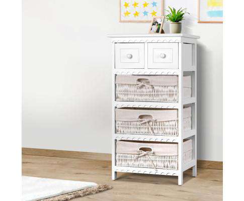 Artiss Chest of Drawers 3 Basket Storage Drawers - White
