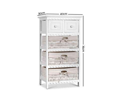 Artiss Chest of Drawers 3 Basket Storage Drawers - White