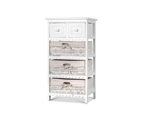 Artiss Chest of Drawers 3 Basket Storage Drawers - White