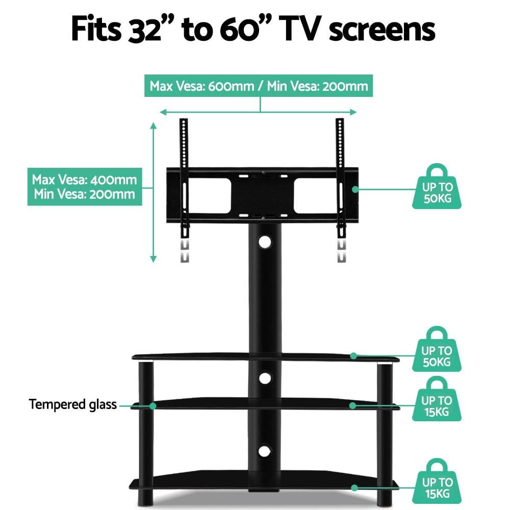 Artiss TV Accessories 3 Tier Floor TV Stand with Bracket Shelf Mount