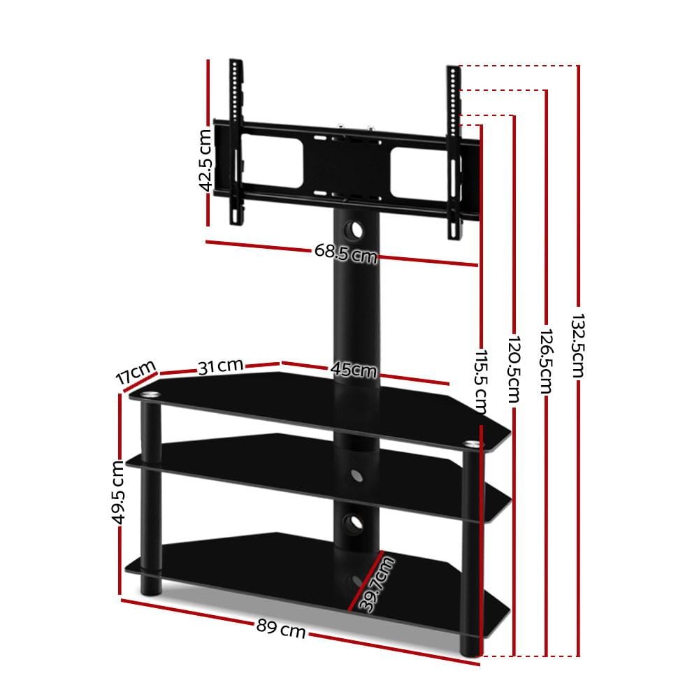 Artiss TV Accessories 3 Tier Floor TV Stand with Bracket Shelf Mount