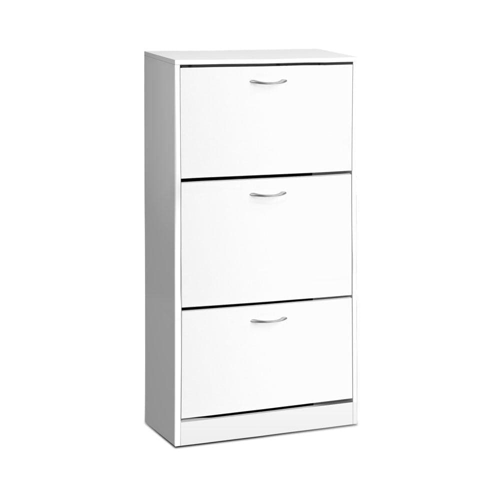 Artiss Shoe Rack 3 Tier Shoe Cabinet - White