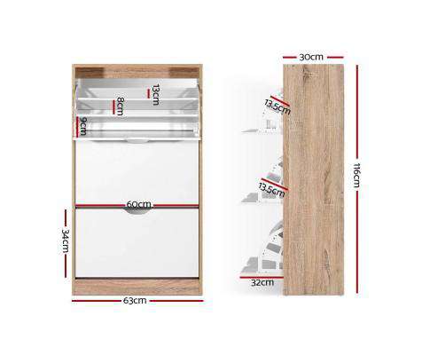 Artiss Shoe Rack 36 Pairs Shoe Cabinet Rack Organiser Storage Shelf Wooden