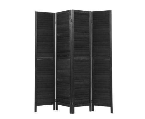 Artiss Room Divider 4 Panel Foldable Wooden Room Divider - Black