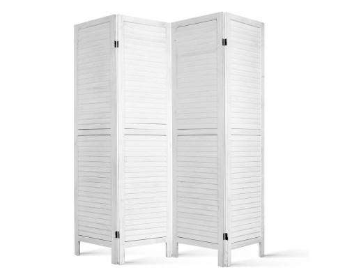Artiss Room Divider 4 Panel Foldable Wooden Room Divider - White