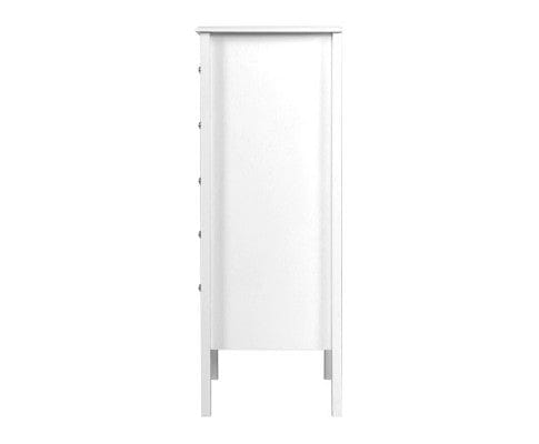 Artiss Chest of Drawers 5 Tallboy Chest of Drawers Storage Cabinet Bedside Table Dresser White